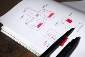 Rouge-croquis-mood board-concept graphique