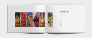 Mise en page double intérieure sommaire Edition corporate identitaire - Agence le 6 pour les Editions Declics