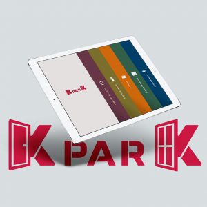 KparK-Page Accueil-Application iPad-Logo K par k-Multimedias-Realite augmente-Creation graphique agence le 6 Paris