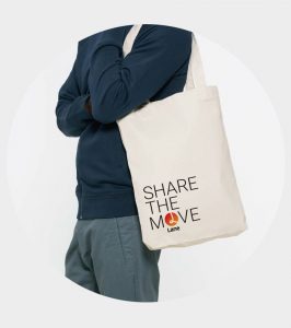 Lane-Covoiturage-Agence le 6-Paris-Identite visuel-Charte graphique-key visuel-Tot bag Rond-logotype
