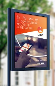 Lane-Covoiturage-Agence le 6-Paris-Identite visuel-Charte graphique-key visuel-affiche-logotype