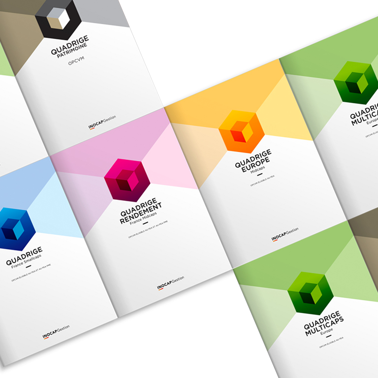 Agencele6.Edition Gamme Produit-Quadrige-INOCAP Gestion-Design Graphique Paris