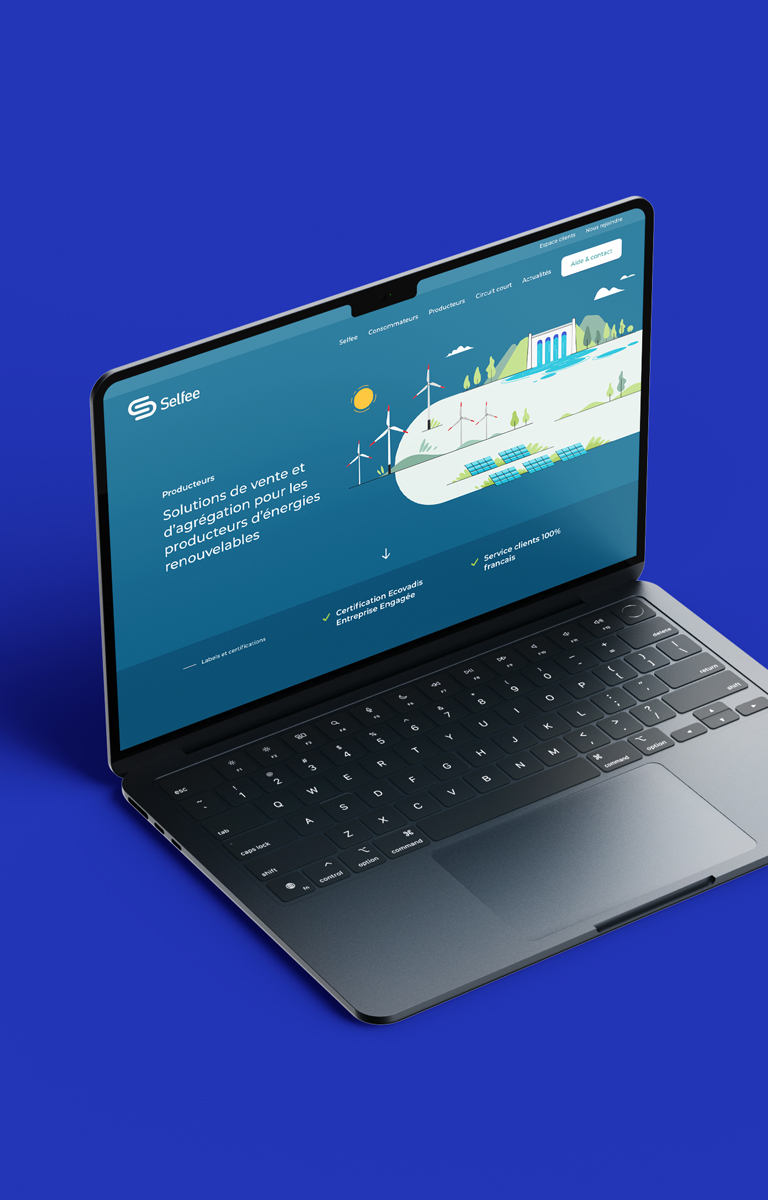 Agence-Le-6-Selfee-Energies-renouvelables-Web-Site-internet-corporate-Logotype-Print-Identite-visuelle-Graphic-Design-Communication-corporate-Paris